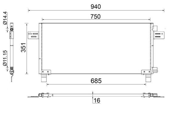 MAHLE AC 282 000S Condenser, air conditioning