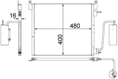 Condenser, air conditioning MAHLE AC 408 000S