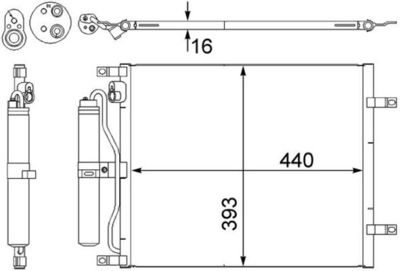 Condenser, air conditioning MAHLE AC 443 000S