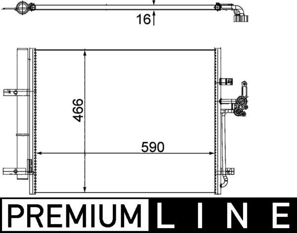 MAHLE AC 500 000P Condenser, air conditioning