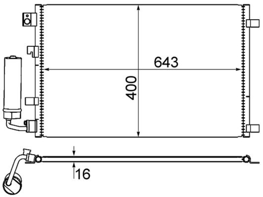 MAHLE AC 604 001S Condenser, air conditioning
