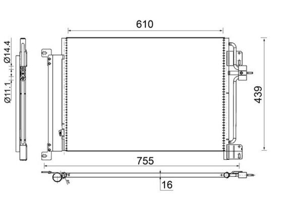 MAHLE AC 670 000S Condenser, air conditioning