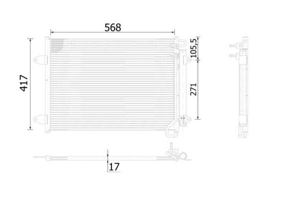 MAHLE AC 734 000S Condenser, air conditioning