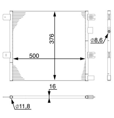 MAHLE AC 76 000S Condenser, air conditioning