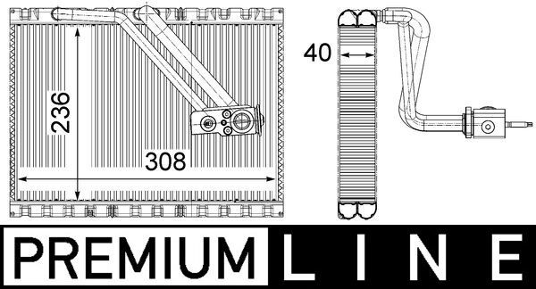 MAHLE AE 128 000P Evaporator, air conditioning