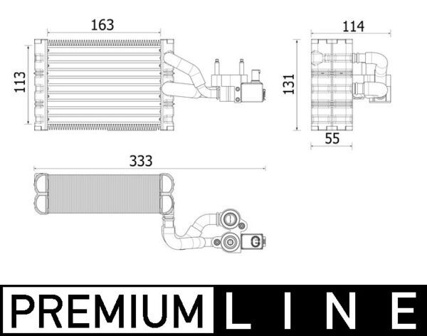 MAHLE AE 162 000P Evaporator, air conditioning