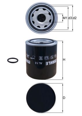 Air Dryer Cartridge, compressed-air system MAHLE AL 12