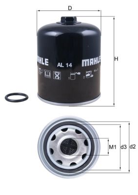 Air Dryer Cartridge, compressed-air system MAHLE AL 14