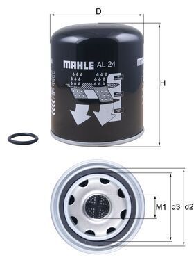 Air Dryer Cartridge, compressed-air system MAHLE AL 24