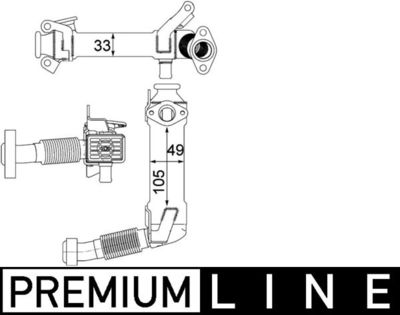 Cooler, exhaust gas recirculation MAHLE CE 21 000P