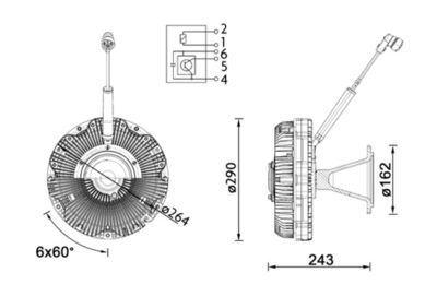 Clutch, radiator fan MAHLE CFC 173 000P