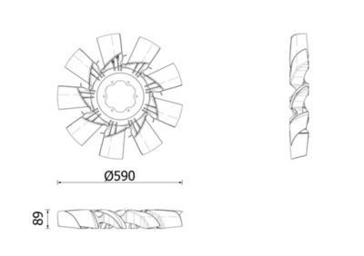 Fan, engine cooling MAHLE CFF 629 000P