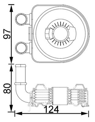 Oil Cooler, engine oil MAHLE CLC 193 000S