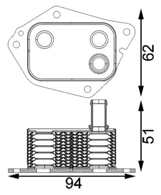 MAHLE CLC 199 000S Oil Cooler, engine oil