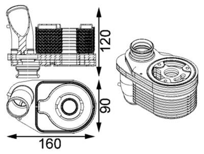 Oil Cooler, engine oil MAHLE CLC 203 000S