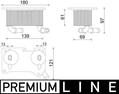 Oil Cooler, engine oil MAHLE CLC 294 000P