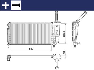 Radiator, engine cooling MAHLE CR 1104 000S