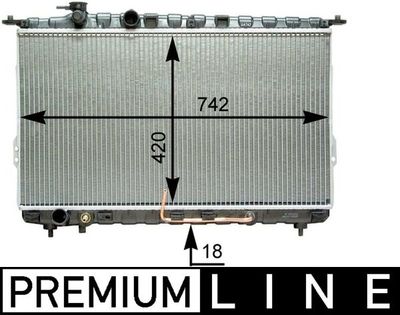Radiator, engine cooling MAHLE CR 1291 000P