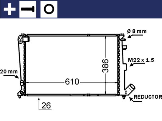 MAHLE CR 1429 000S Radiator, engine cooling