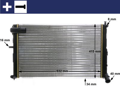 Radiator, engine cooling MAHLE CR 171 000S