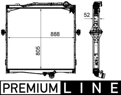 Radiator, engine cooling MAHLE CR 2092 000P