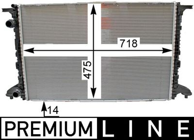 Radiator, engine cooling MAHLE CR 2176 000P