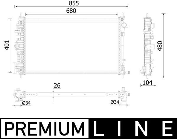 MAHLE CR 2225 000P Radiator, engine cooling