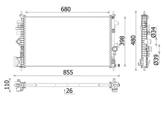 MAHLE CR 2265 000P Radiator, engine cooling