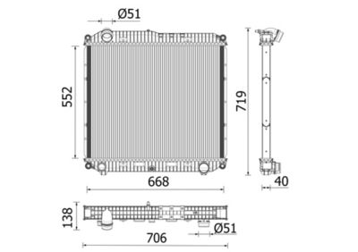Radiator, engine cooling MAHLE CR 2608 000P