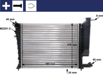 Radiator, engine cooling MAHLE CR 478 000S