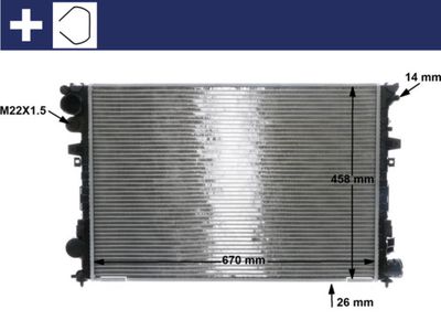 Radiator, engine cooling MAHLE CR 587 000S