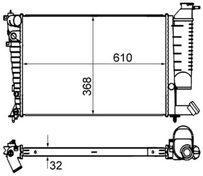 Radiator, engine cooling MAHLE CR 849 000S