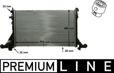 Radiator, engine cooling MAHLE CR 866 000P