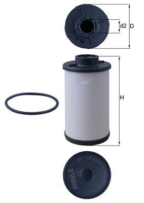 Hydraulic Filter, automatic transmission MAHLE HX 132D