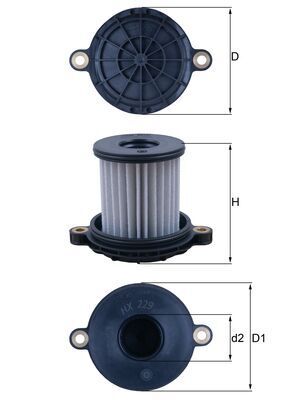 Hydraulic Filter, automatic transmission MAHLE HX 229