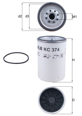 Fuel Filter MAHLE KC 374D