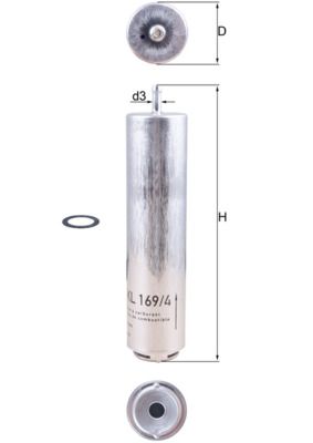 MAHLE KL 169/4D Fuel Filter