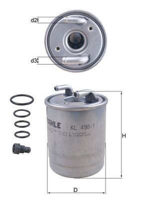 Fuel Filter MAHLE KL 490/1D