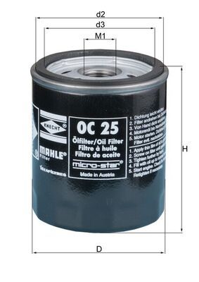 MAHLE OC 25 Oil Filter