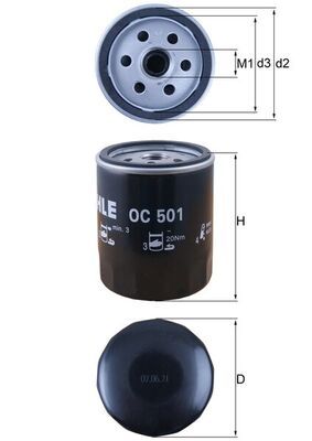 MAHLE OC 501 Oil Filter
