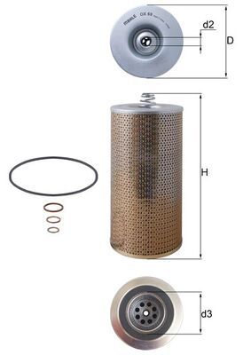 Oil Filter MAHLE OX 69D