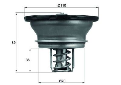 Thermostat, coolant MAHLE THD 3 76