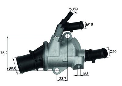 Thermostat, coolant MAHLE TI 148 88