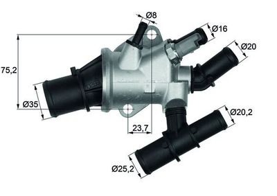 Thermostat, coolant MAHLE TI 155 88