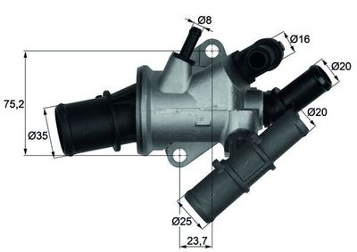 Thermostat, coolant MAHLE TI 165 88