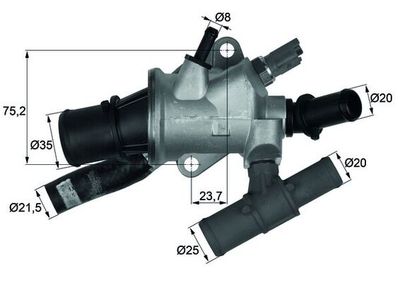 Thermostat, coolant MAHLE TI 166 88