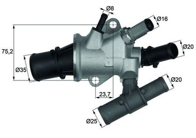 Thermostat, coolant MAHLE TI 168 88