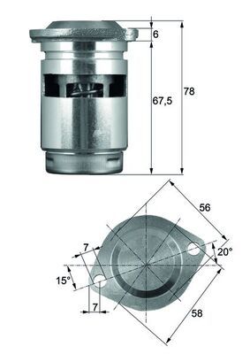 Thermostat, oil cooling MAHLE TO 1 83