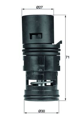 Thermostat, oil cooling MAHLE TO 7 75