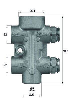 Thermostat, oil cooling MAHLE TO 8 80